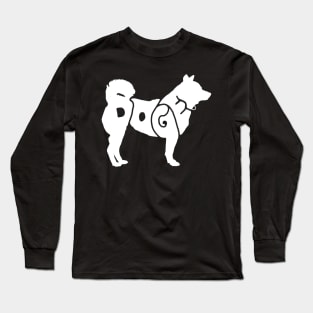 White Doge - A Shiba Inu Typography Long Sleeve T-Shirt